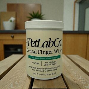 PetLab Co Dental Finger Wipes for Dogs & Cats Fresh‎ Breath Teeth Cleaner 30ct